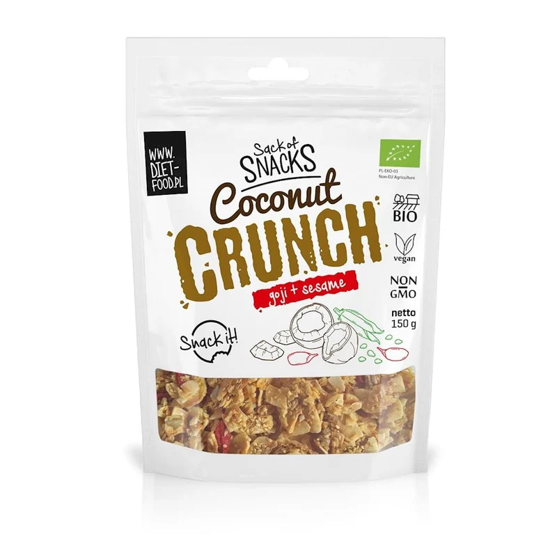 CRUNCHES MIT KOKONUS, GOJI-BIRNE UND BIO-SAMEN 150 g - DIET-NAHRUNG