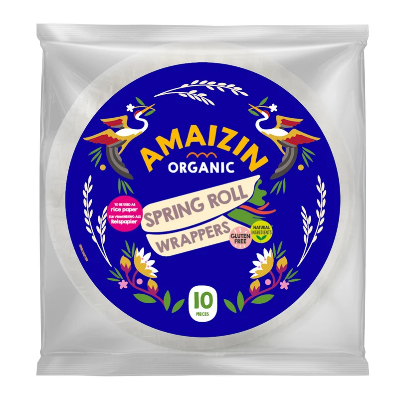 GLUTENFREIES REISPAPIER FÜR FRÜHLINGSROLLEN UND SAYGONS BIO (10 Stück) 100 g - AMAIZIN