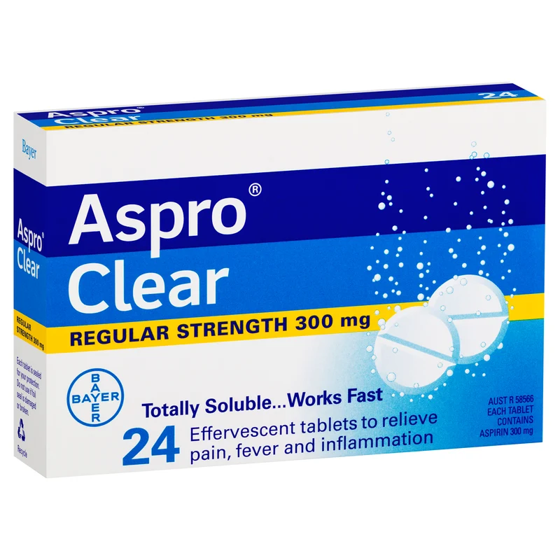 Aspro Clear Aspirin 24 Soluble Effervescent Tablets