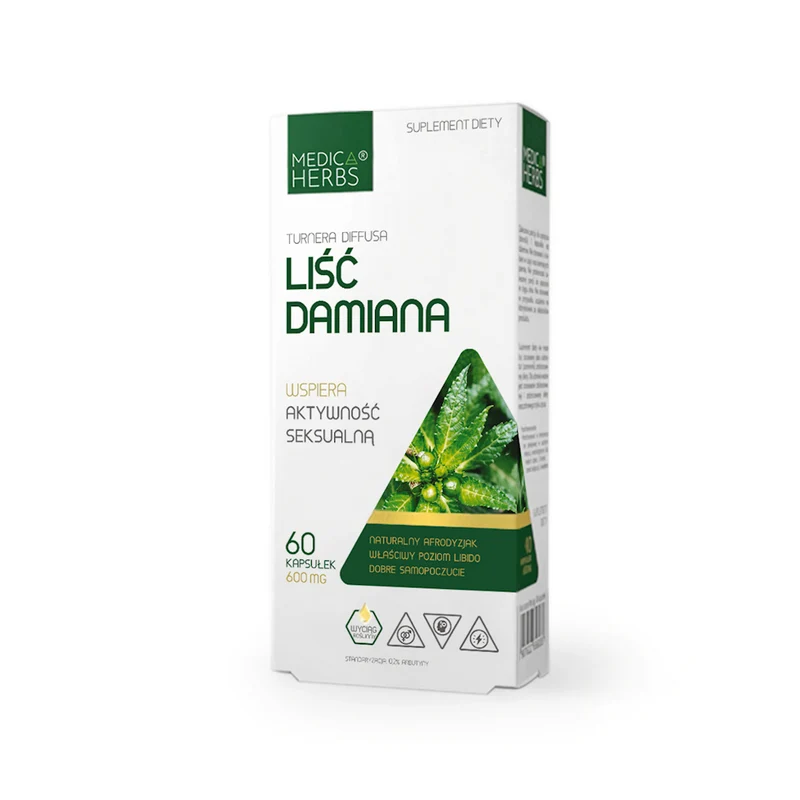 MEDICA HERBS Damiana Blatt 600mg, 60 Kapseln.