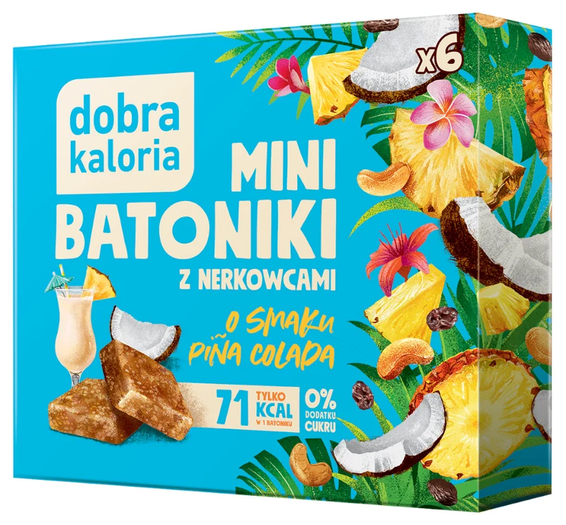 GOOD CALORY Mini-Cashew-Riegel mit Pina-Colada-Geschmack (6x17g) KUBARA