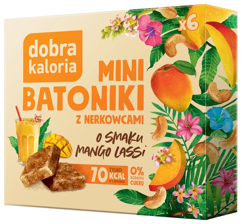 GOOD CALORY Mini-Cashew-Riegel mit Mango-Lassi-Geschmack (6x17g) KUBARA