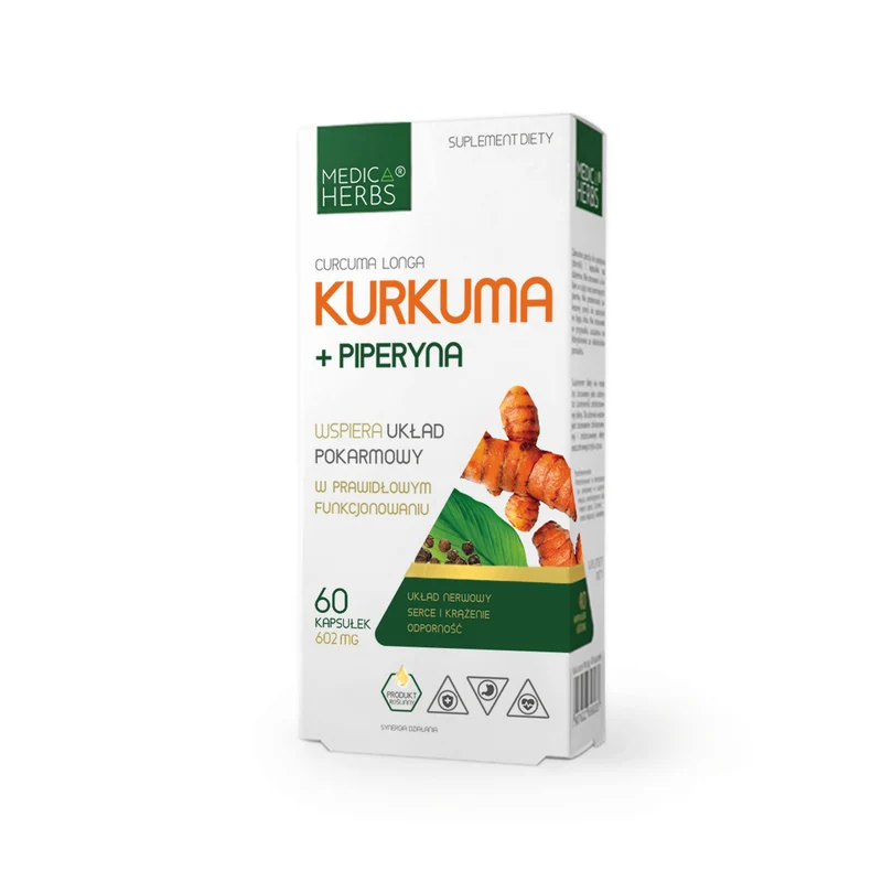 MEDICA HERBS Kurkuma + Piperin 60 Kapseln.