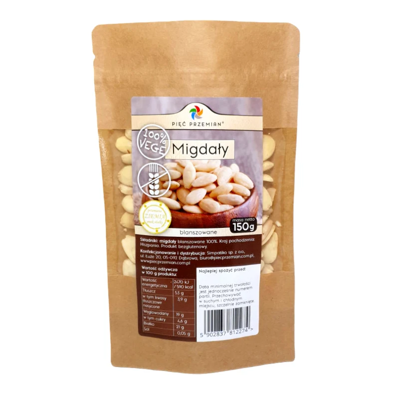 FIVE CHANGES Blanchierte Mandeln 150g