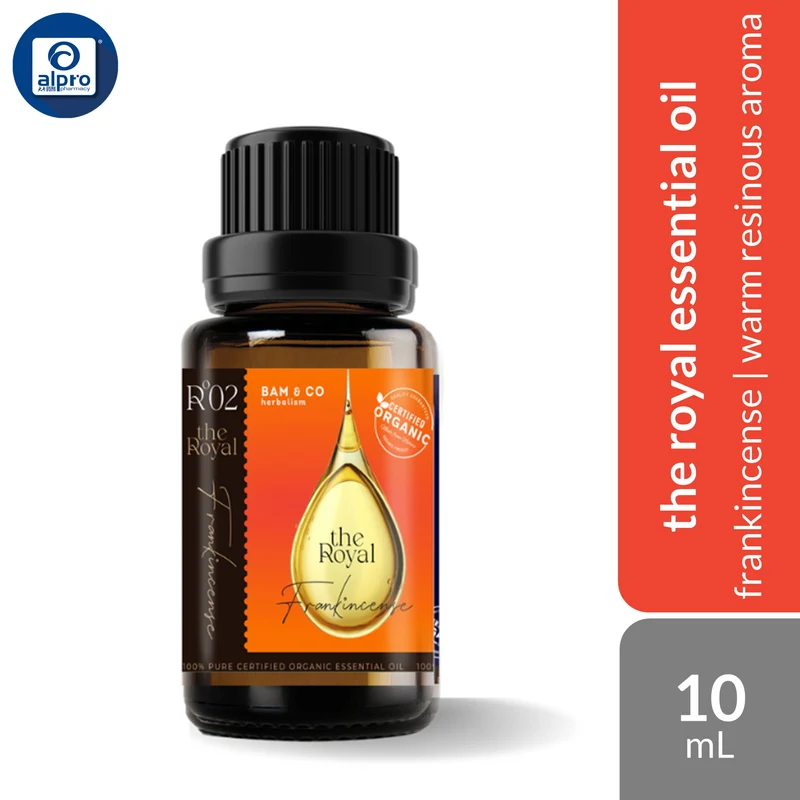 Bam & Co. Royal Frankincense Organic Essential Oil 10mL | Warm Resinous Aroma & Calming Presence