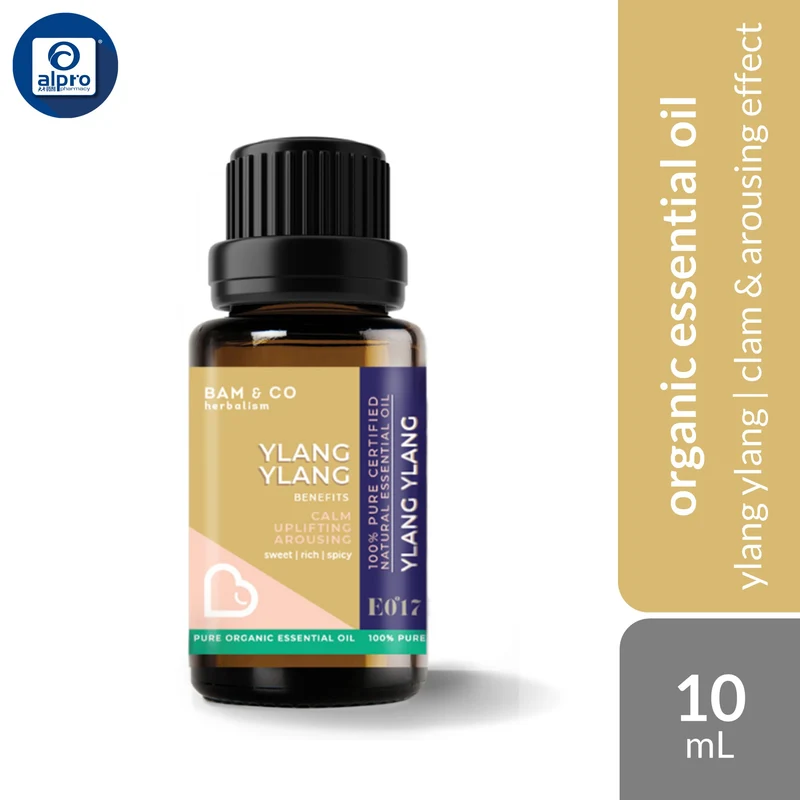 Bam & Co. Ylang Ylang Organic Essential Oil 10mL | Clam & Arousing Effect