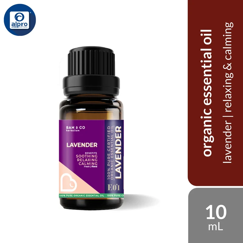 Bam & Co. Lavender Organic Essential Oil 10mL | Relaxing & Calming Effect