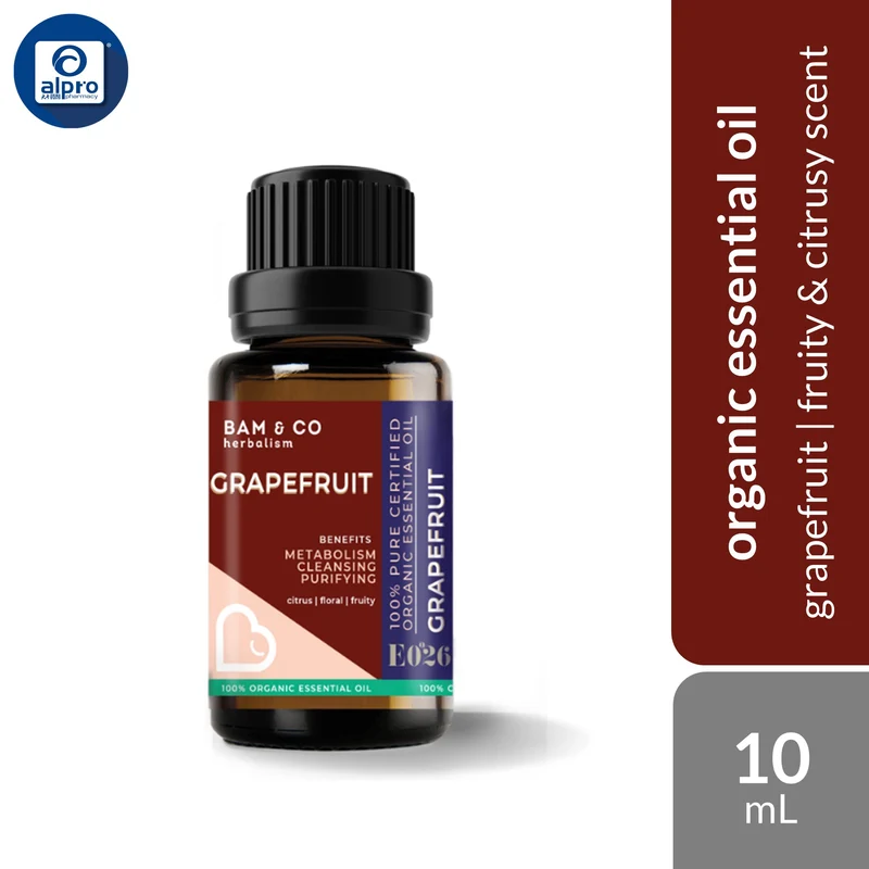 Bam & Co. Grapefruit Organic Essential Oil 10L | Fruity & Citrusy Scent