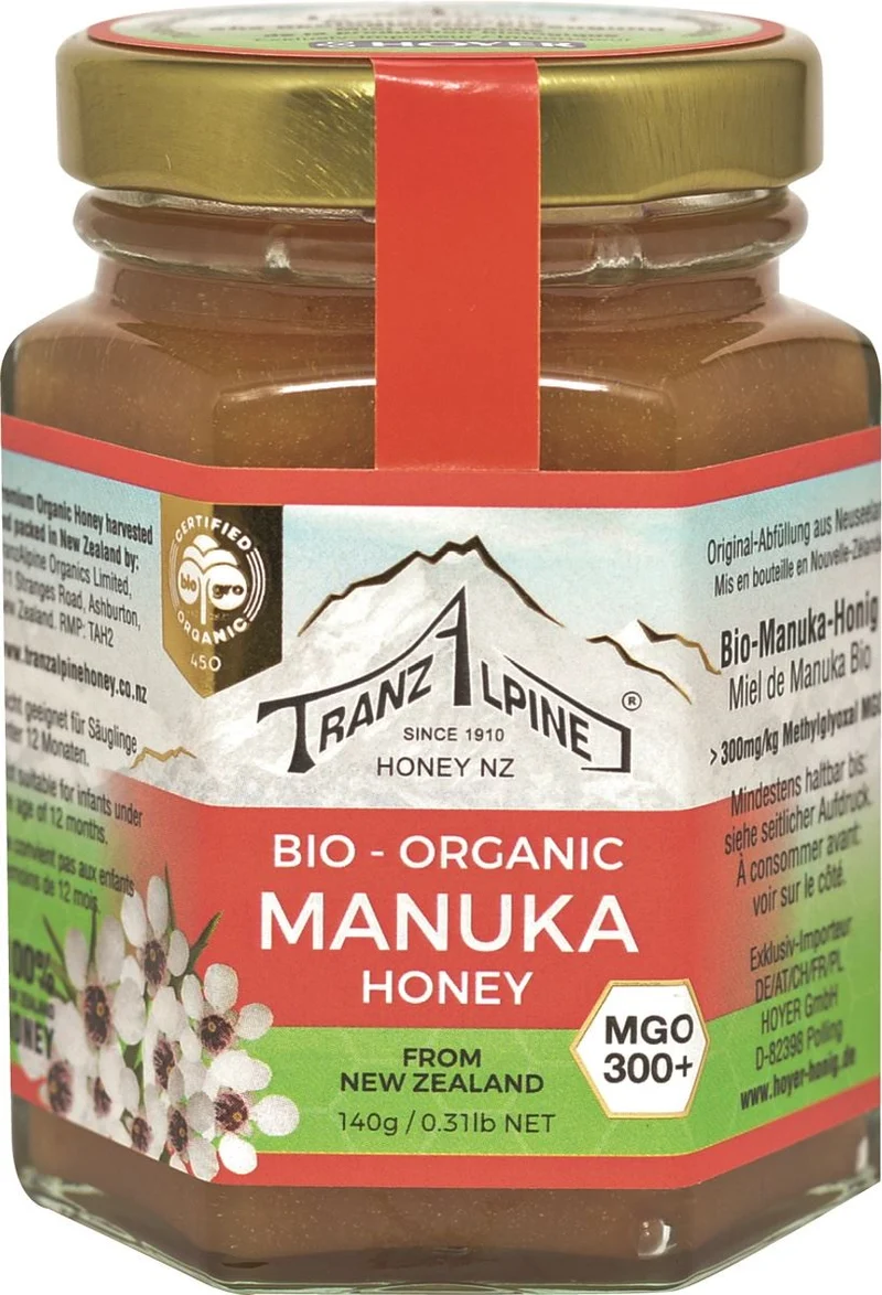 MANUKA HONIG MGO 300+ BIO 140 g - TRANZALPINE