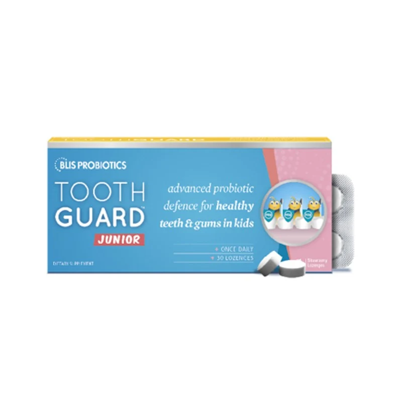 Blis ToothGuard Junior Probiotic Throat Lozenges for Kids - Strawberry 30 Pack