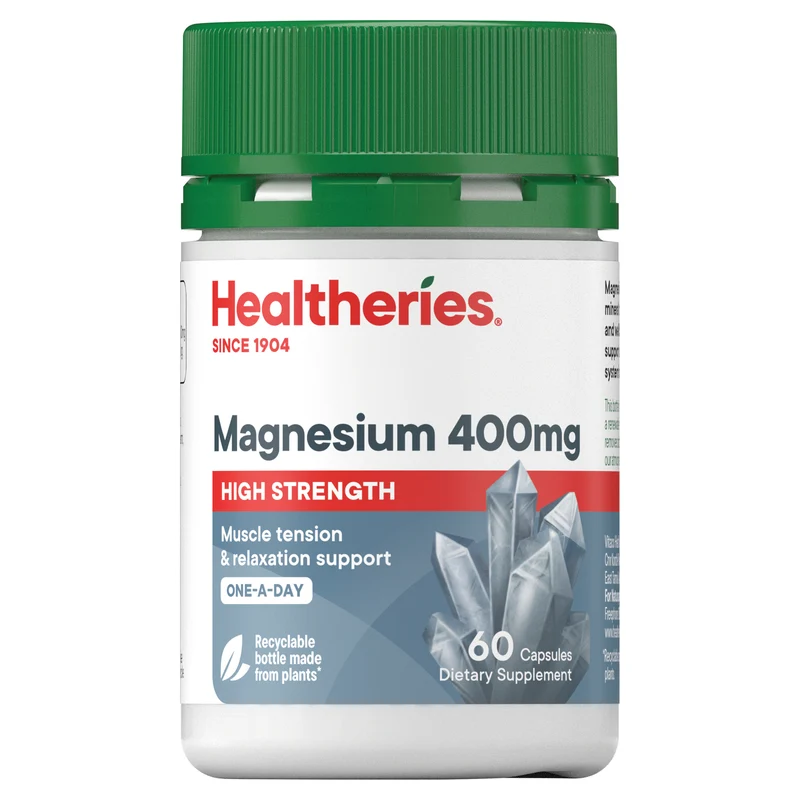 Healtheries Magnesium 400mg High Strength 1-a-day 60 Capsules