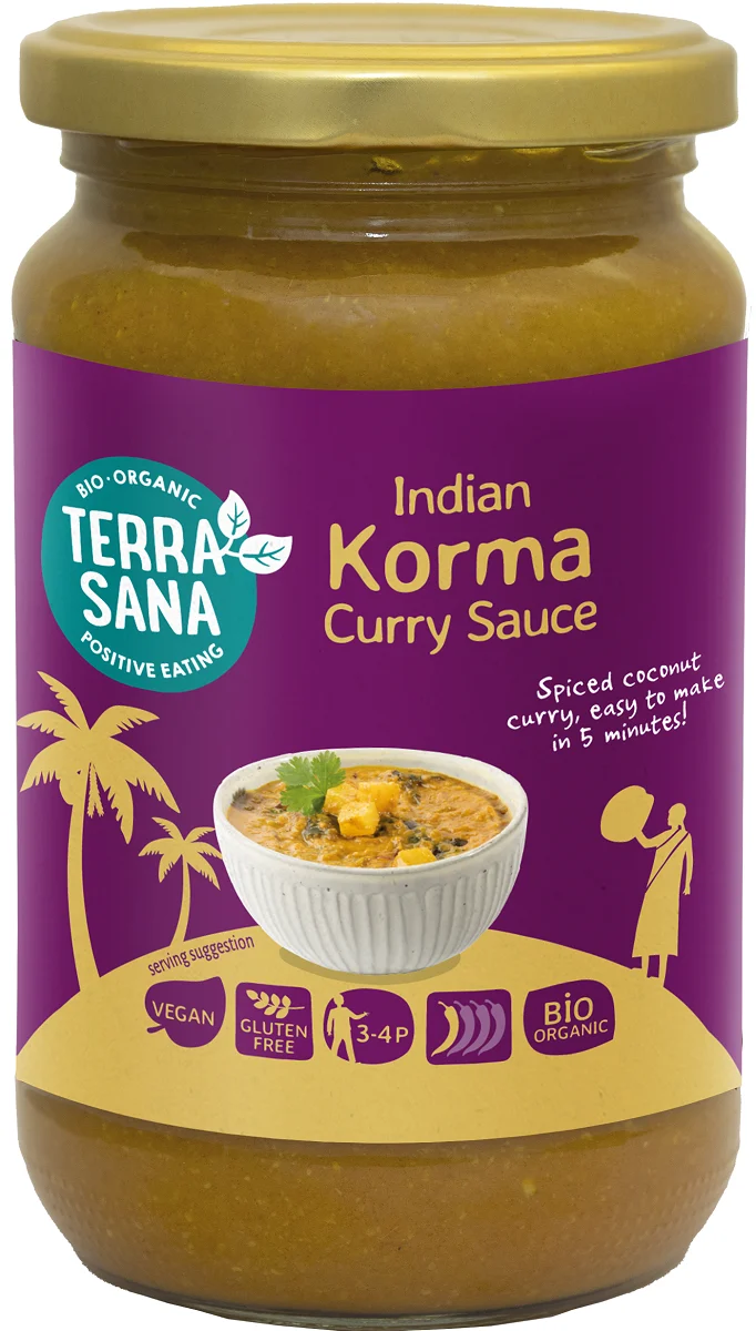 INDIANER KORMA GELBES CURRY SAUCE GLUTENFREI BIO 350 g - TERRASANA