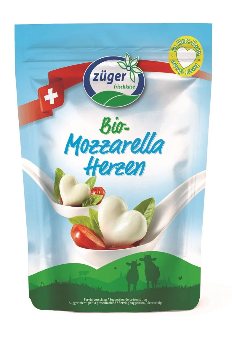 MOZZARELLA IN HERZFORM BIO 260 g (130 g) - ZUGER