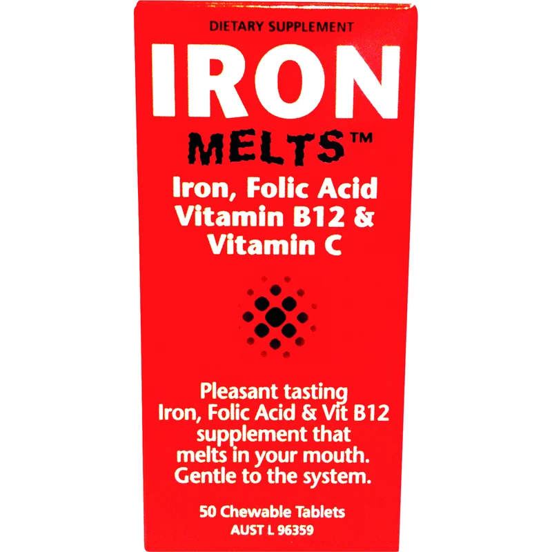 Iron Melts Chewable Iron Supplement Tablets 50 Tablets