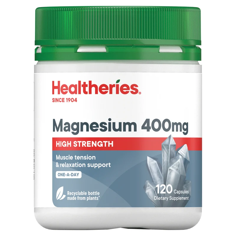 Healtheries Magnesium 400mg High Strength 1-a-day 120 Capsules