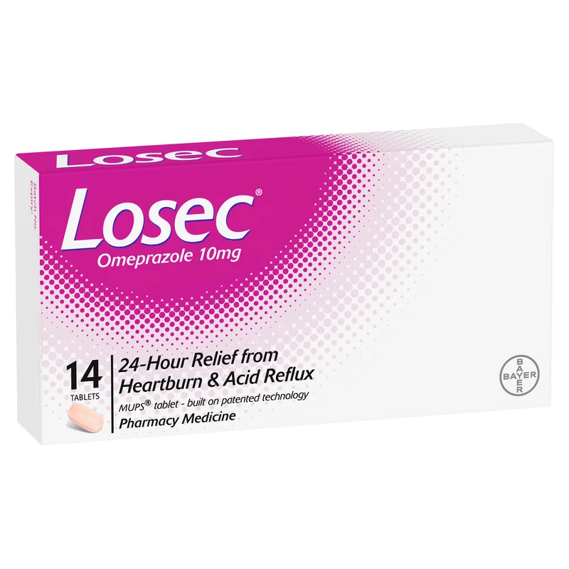 Losec Omeprazole Heartburn and Acid Reflux Tablets 14 Pack
