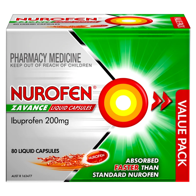 Nurofen Zavance Liquid Ibuprofen 200 mg 80 Capsules