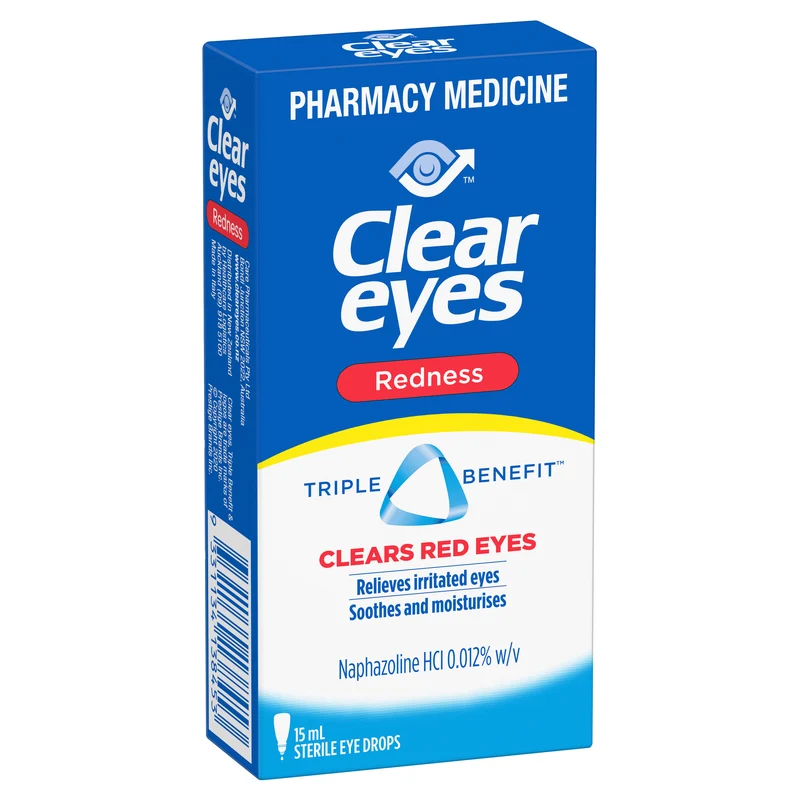 Clear Eyes Red Eye Moisturising Eye Wash Drops 15ml