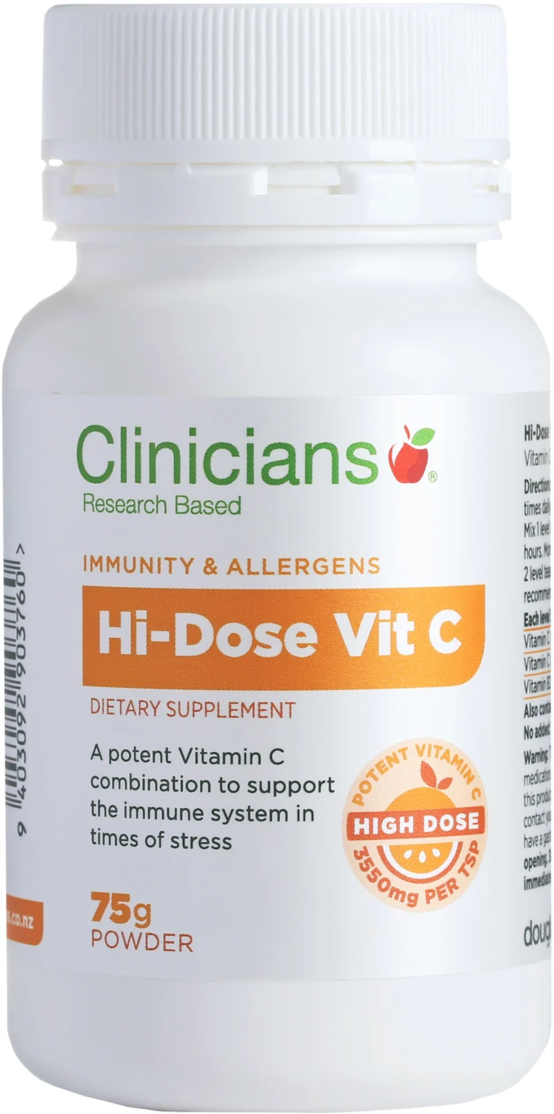 Clinicians Hi-Dose Vit C Pwd 75g