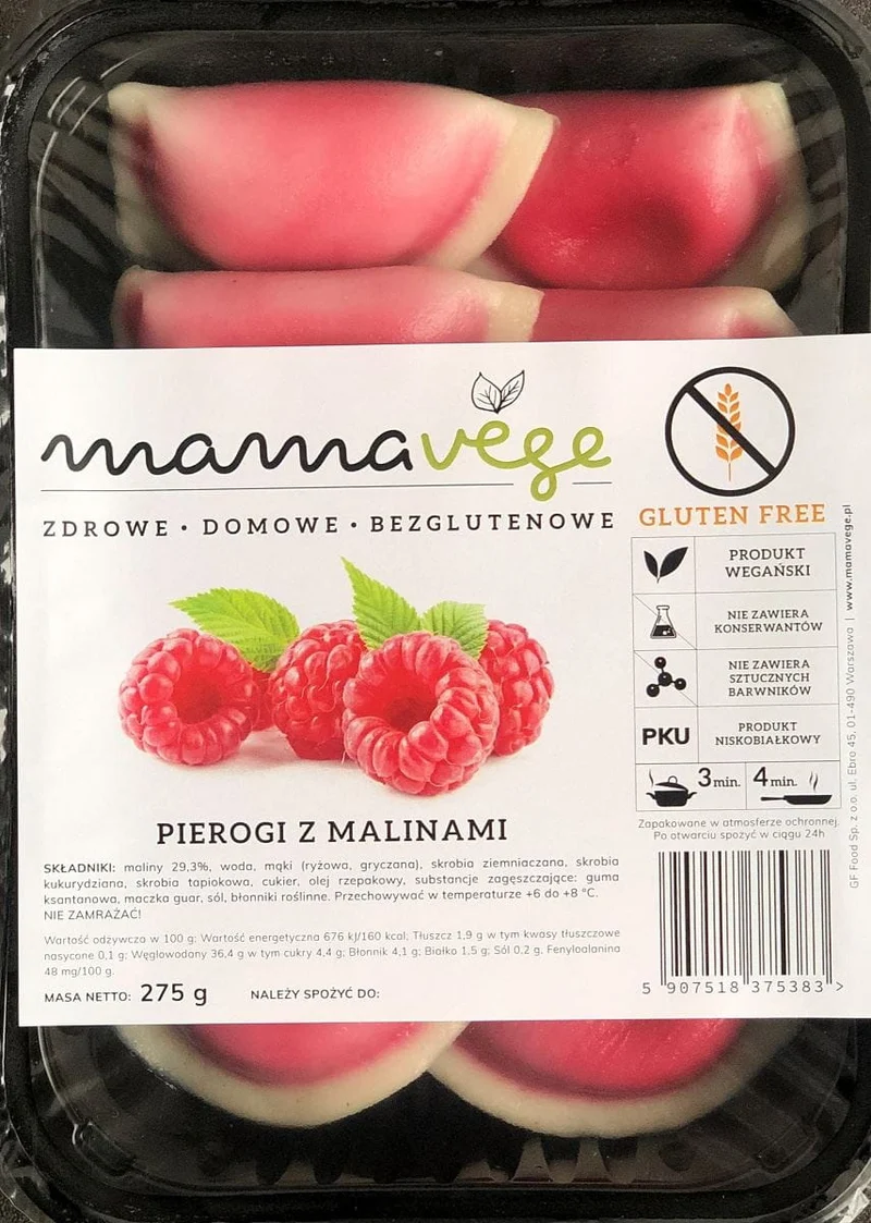 GLutenfreie Himbeerknödel 275 g - MAMA VEGE