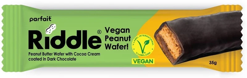 Veganer Erdnussbutter-Riegel in dunkler Schokolade 35 g RIDDLE