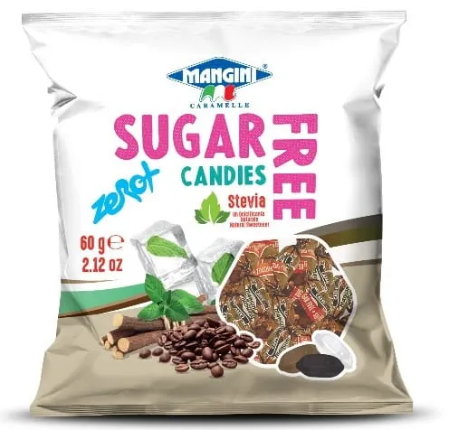 Bonbons mit Kaffeegeschmack und Stevia, zuckerfrei 60 g MANGINI