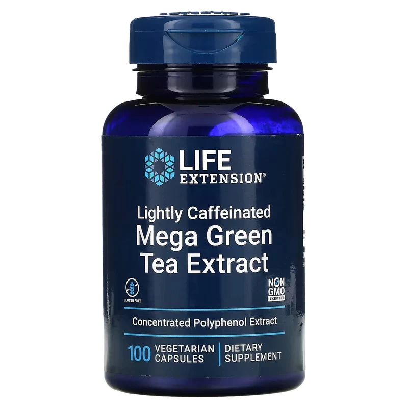 Leicht koffeinhaltiger Mega-Grüntee-Extrakt - Grüntee-Extrakt 725 mg (100 Kapseln).