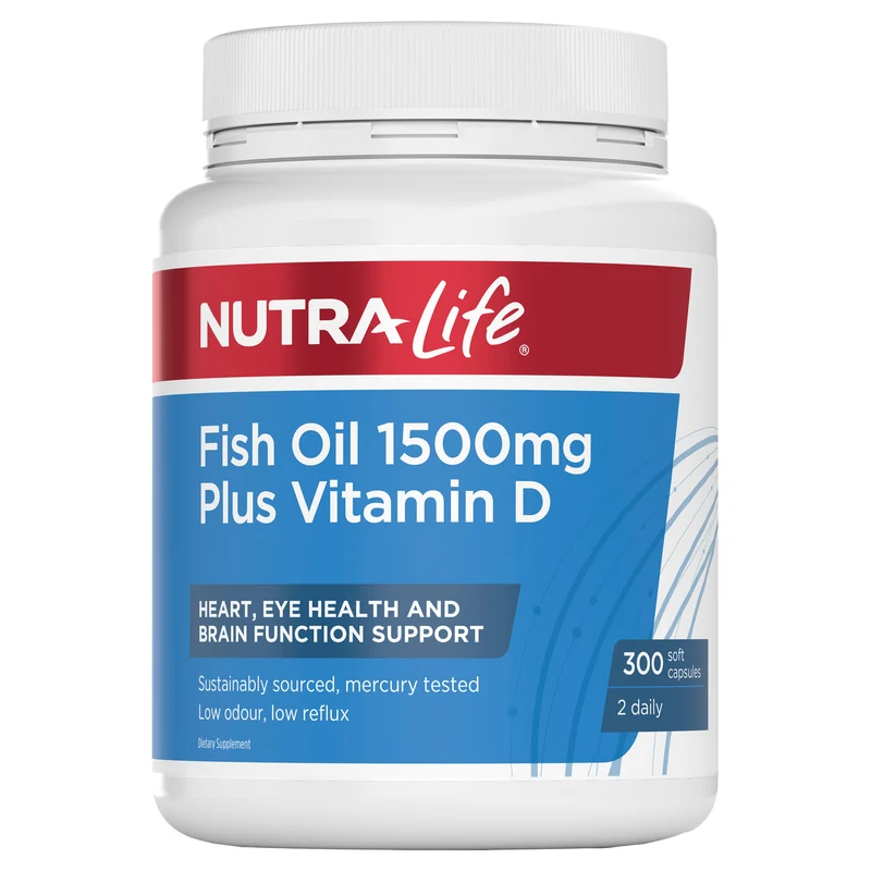 Nutra-Life Fish Oil 1500mg plus Vitamin D 300 Capsules
