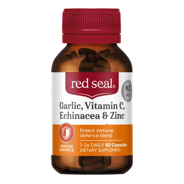 Red Seal Garlic, Vitamin C, Echinacea & Zinc 50 Capsules