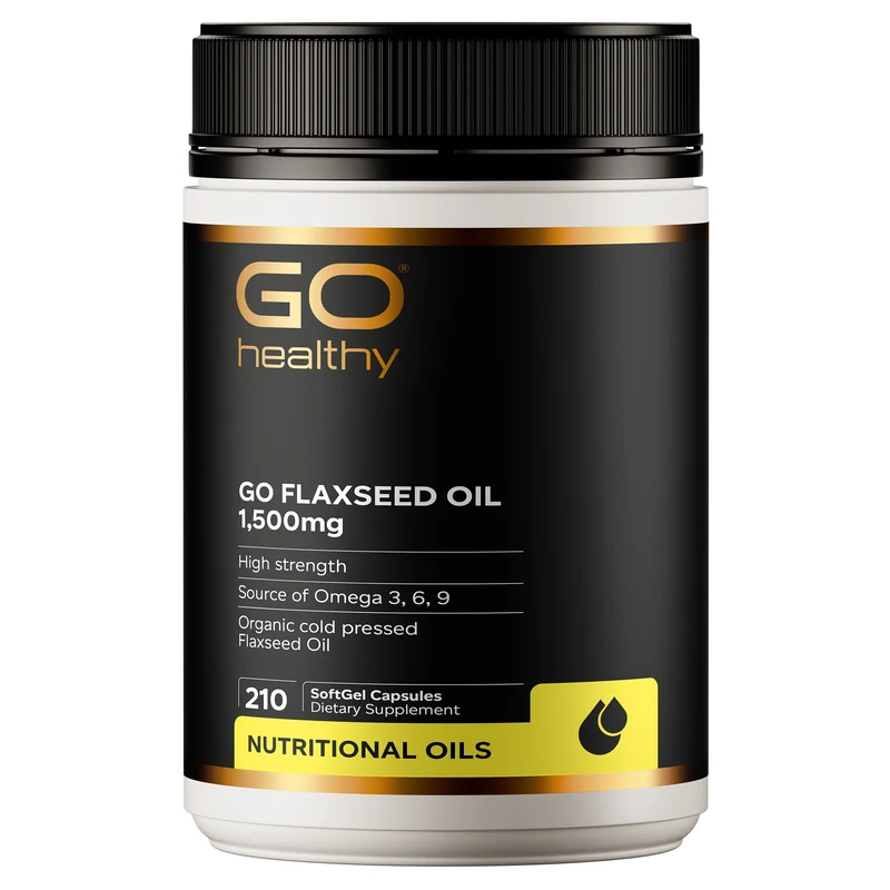 GO Healthy GO Organic Flaxseed Oil Supplement 1,500mg 210 Caps
