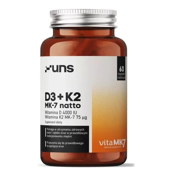 Vitamin D3 4000 IU + K2 75mcg (60 Kapseln) UNS Supplements