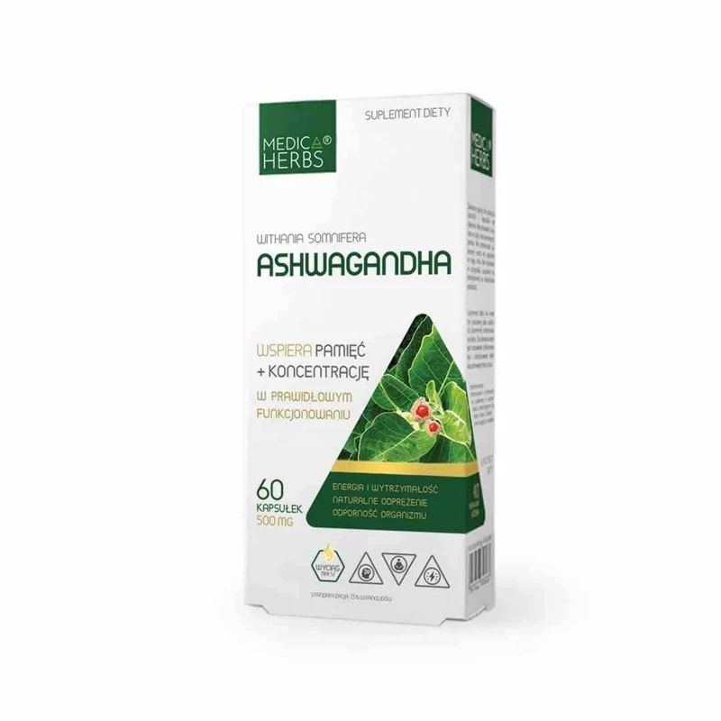 MEDICA HERBS Ashwagandha 500mg, 60 Kapseln.