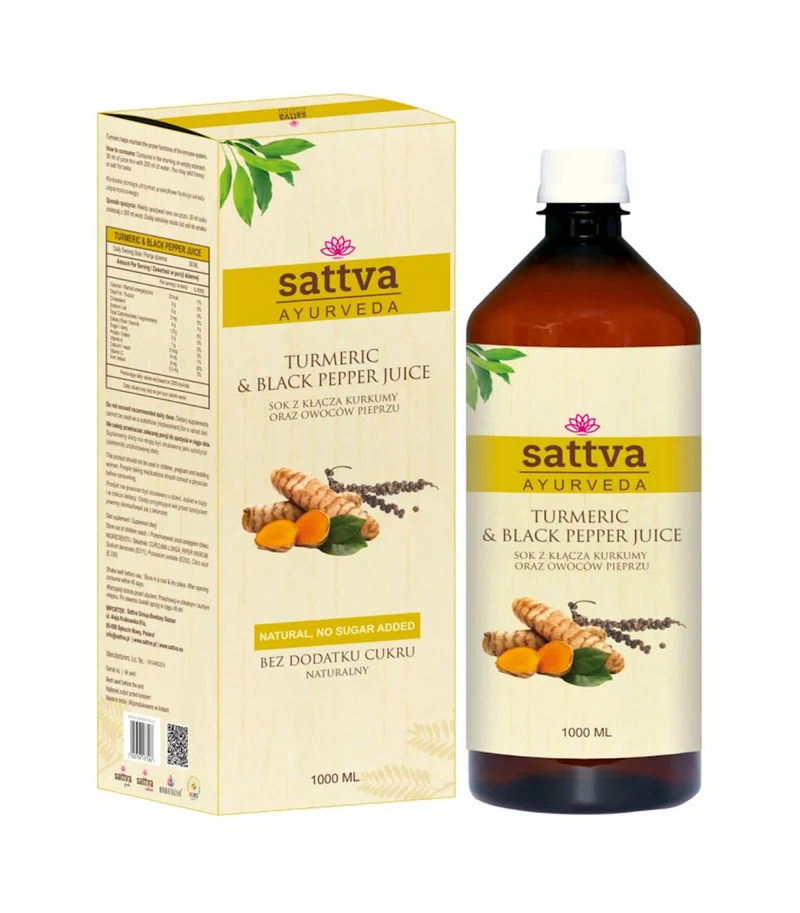 SAFT AUS KURKUMA-RHIZOM UND PFEFFERFRÜCHTEN 1 L - SATTVA