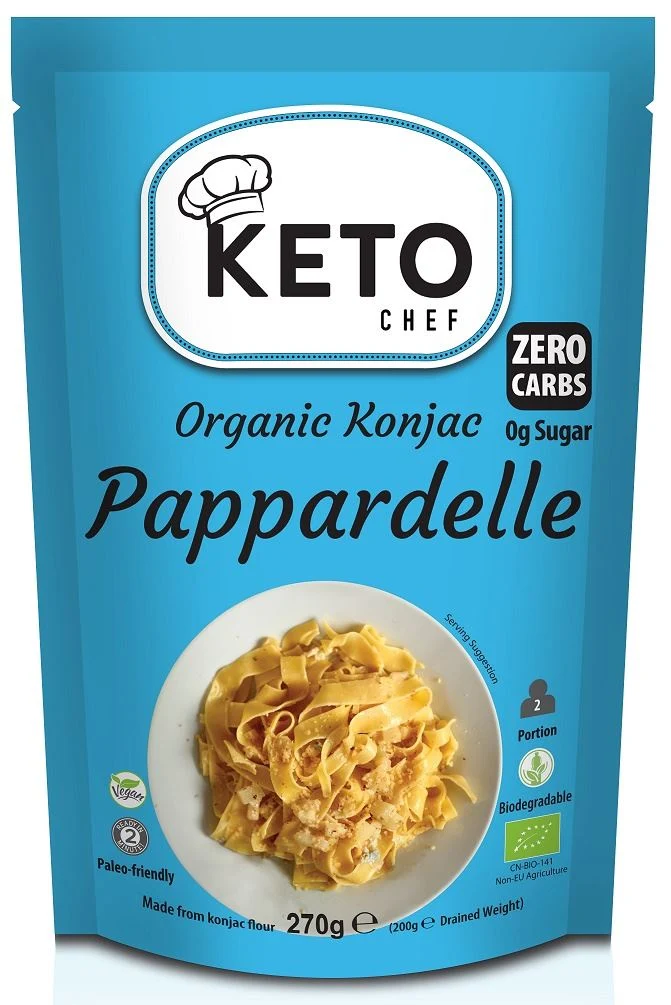 KETO (KONJAC NOODLE PAPPARDELLE) GLUTENFREI BIO 270 g - BESSER ALS LEBENSMITTEL (KETO CHEF)