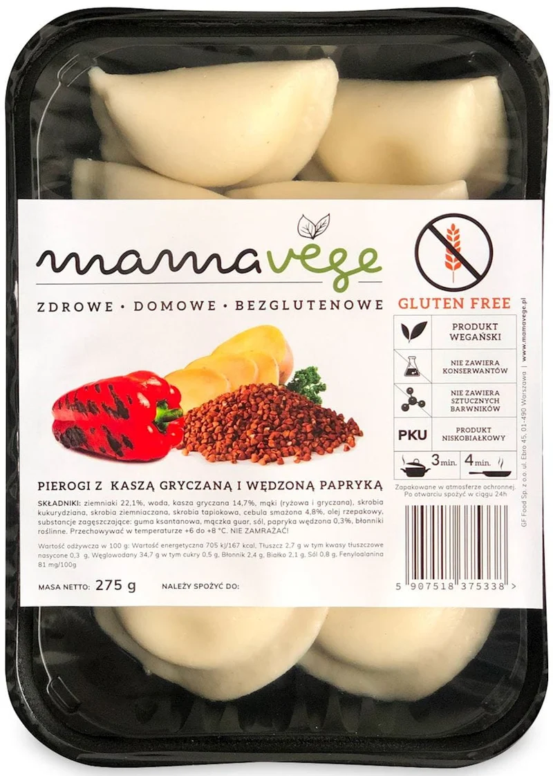 PIEROGIKI MIT RICHTIG WEIZEN UND GERÖSTETEM PAPRICKA 275 g - MAMA VEGE