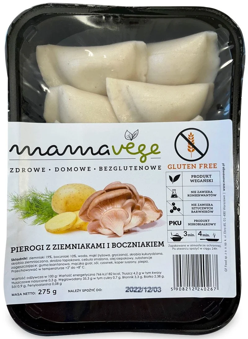 PIEROGI ZIENIENIEKAMI I BOTTEN MIT GLUTEN-FREI 275 g - MAMA VEGE