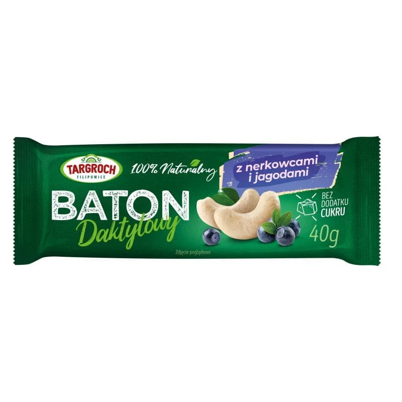 Dattelriegel mit Cashewnüssen und Heidelbeeren 40 g Targroch