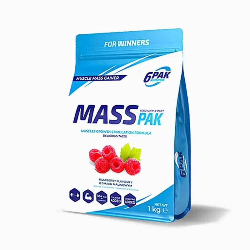 6PAK Mass PAK 1 kg Himbeergeschmack