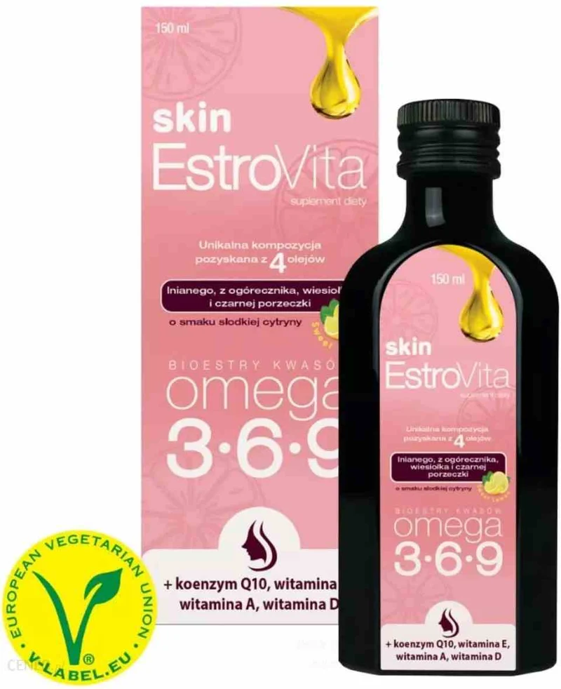 EstroVita Skin Omega 3-6-9 für Frauen 150 ml süßer Zitronengeschmack
