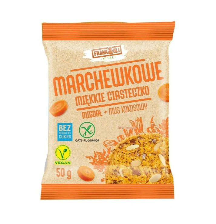 Frank&Oli Soft Karottenkuchen mit Kokosnussmark und Rosinen 50g