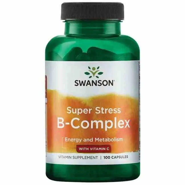 Swanson Super Stress B-Komplex mit Vitamin C 100 Kapseln