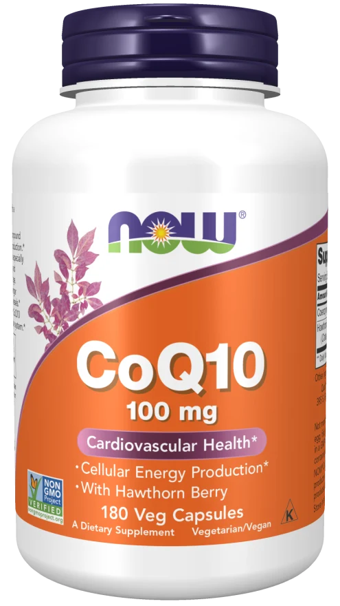 NOW FOODS CoQ10 100 mg mit Weißdorn (180 Kapseln)