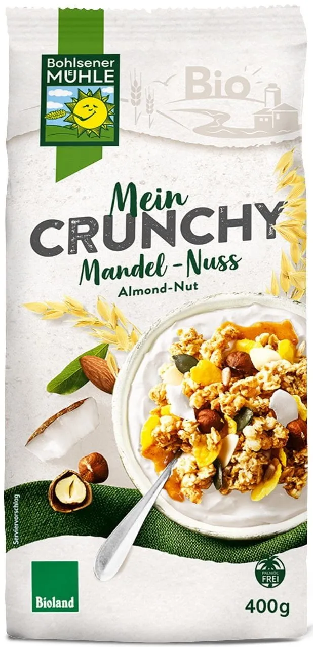 NUSS-CRUNCHES MIT GEMISCHTEN COOK CHIPS BIO 400 g - BOHLSENER MÜHLE