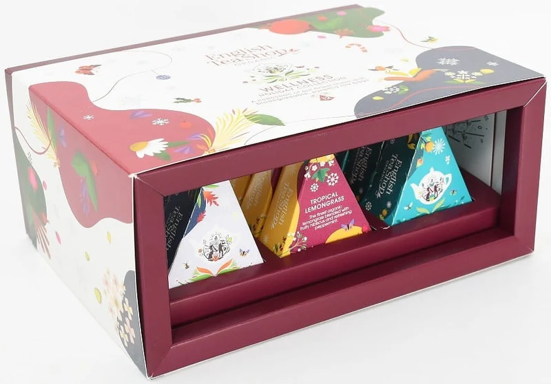 BIO PIRAMIDES (WELLNESS - 3 Geschmacksrichtungen) Weihnachtsteekollektion (12 x 2 g) 24 g (SAISONALPRODUKT) - ENGLISH TEA SHOP ORGANIC