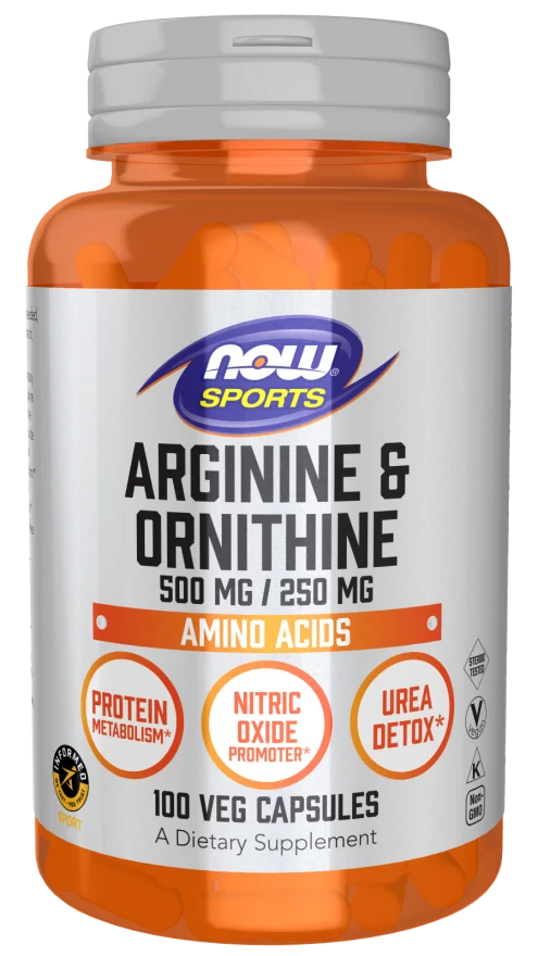 Arginin 500 mg + Ornithin 250 mg 100 Kapseln NOW FOODS