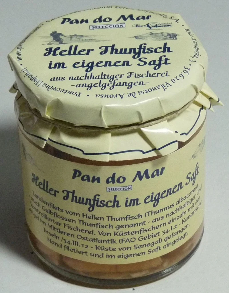 GELBFLOSSENER TUNA IN EIGENER SOCKE 220 g (154 g) (Glas) - PAN DO MAR