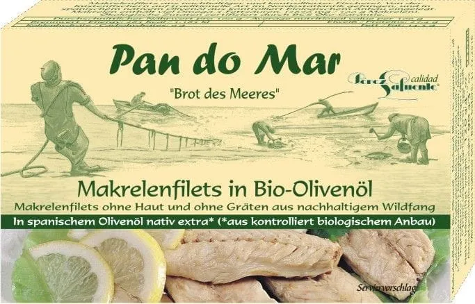 MAKRELA FILES IN BIO OIL EXTRA VIRGIN 120 g (90 g) - PAN DO MAR