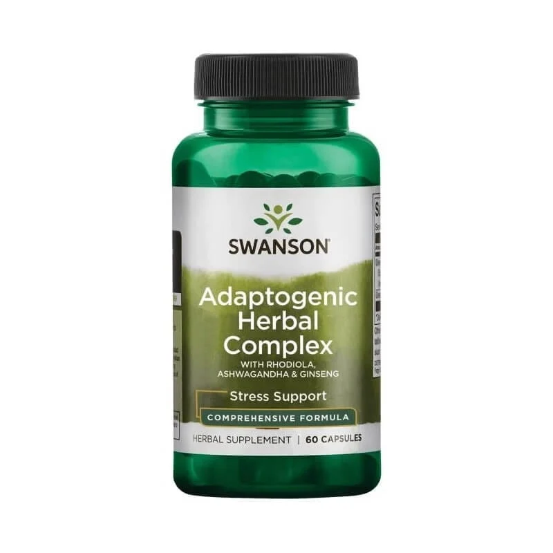 Adaptogenic Kräuterkomplex mit Rhodiola, Ashwagandha & Ginseng 60 Kapseln Swanson