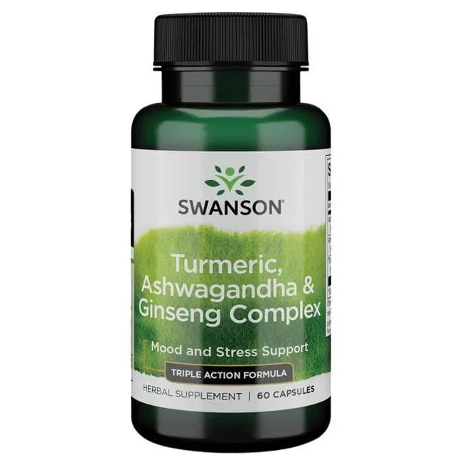 Vollspektrum Kurkuma, Ashwagandha & Ginseng-Komplex 60 Kapseln Swanson