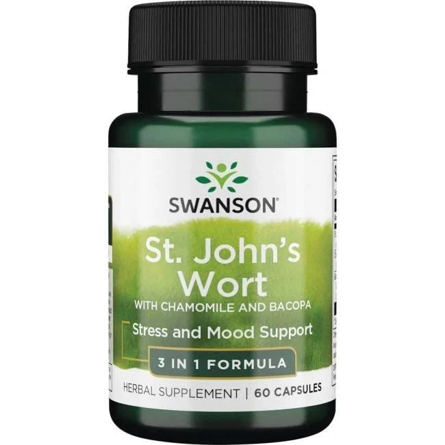 Johanniskraut Dreifach-Komplex - Johanniskraut + Kamille + Bacopa 60 Kapseln Swanson